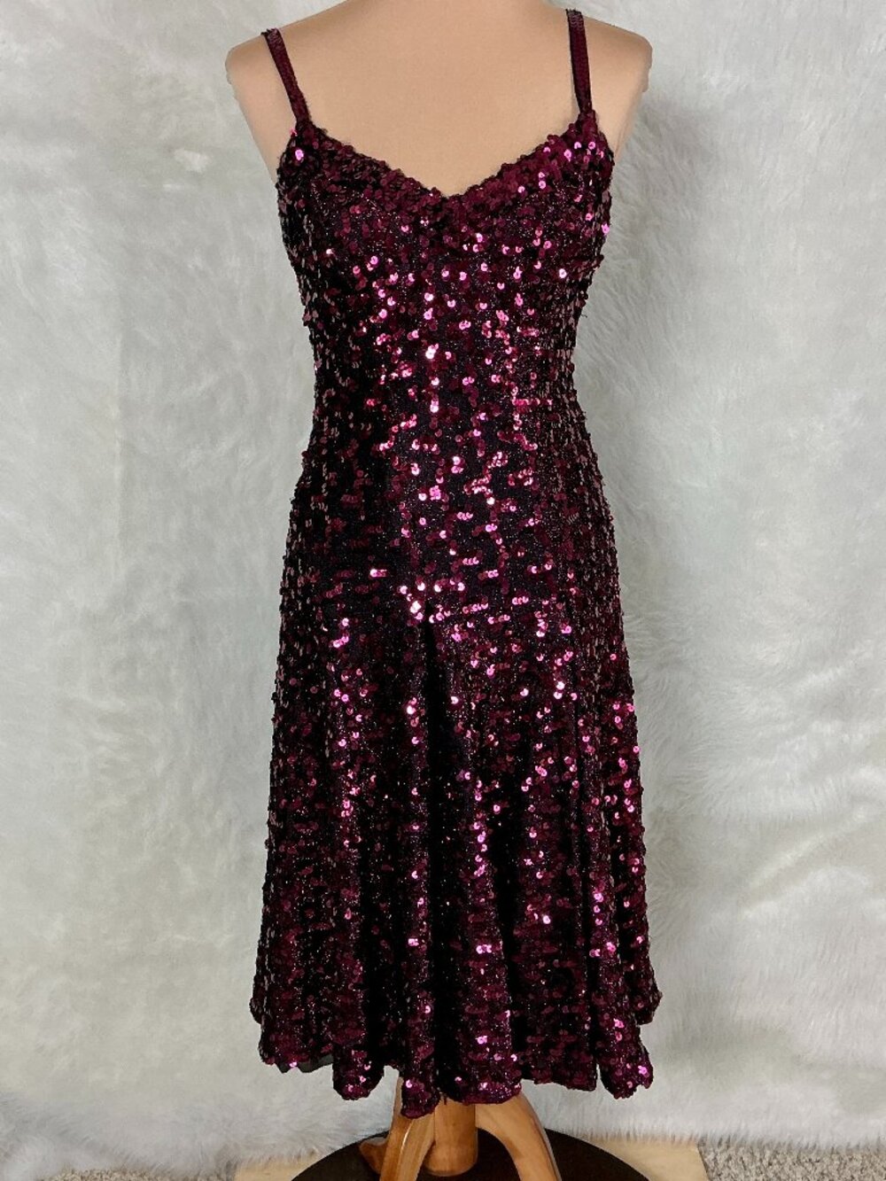 Vintage 60s Lilli Diamond California Black Pink Sequin Sleeveless Dress M